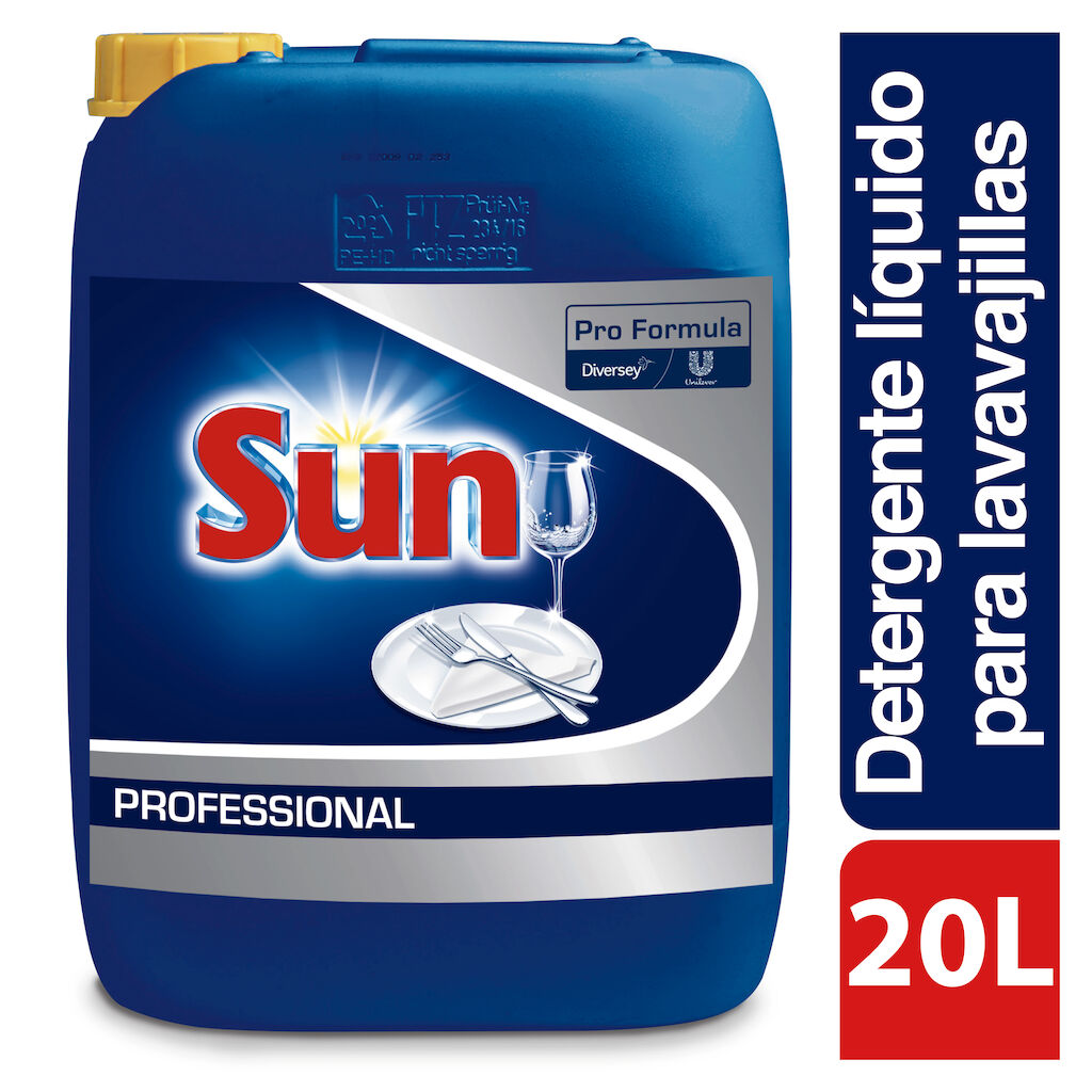 Sun Pro Formula Detergente Líquido Lavavajillas 20L - Detergente líquido clorado para el lavado automático de vajilla